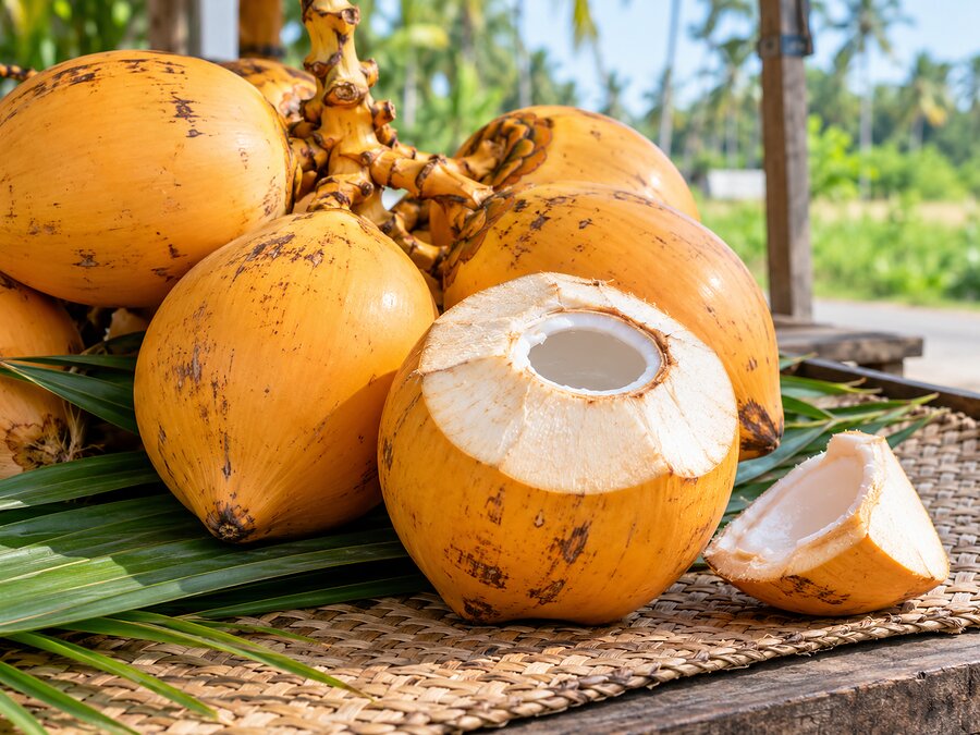King coconuts, one opened
